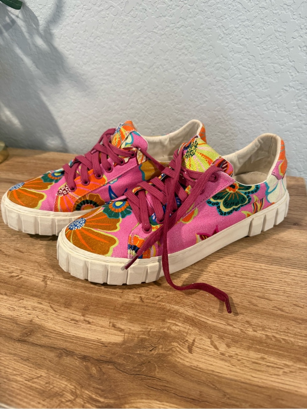 Farm Rio Floral Platform Sneakers Pink Multicolor Size 11 / EU 43